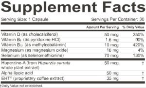 Neora (Neurium) EHT Brain Formula Supplement Facts