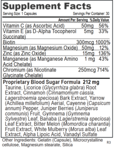Altai Balance Supplement Facts Label
