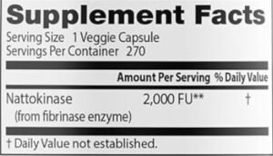 Nattokinase enzyme FU dosage